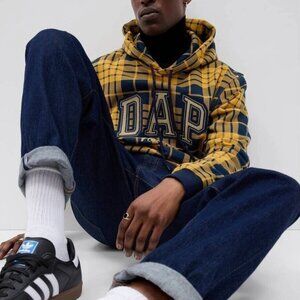 NWT GAP DAP X Dapper Dan Limited Edition Hoodie Yellow Plaid Small